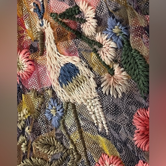 NWT Johnny Was Locust Mesh Blouse Embroidered Floral Garden Top Shirt Size Large - Picture 4 of 16